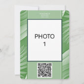 Tropisch groene trouwdatum QR-code foto Save The Date (Achterkant)