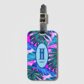 Tropisch Hawaïaans Blauw Bagagelabel (Voorkant (verticaal))
