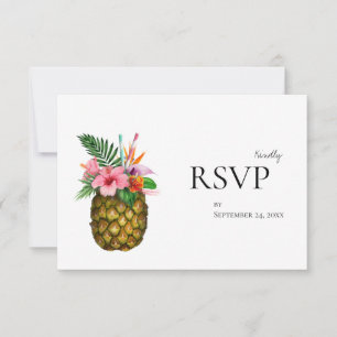 Tropisch Hawaïaans Bloemen & Ananas RSVP Geen Maal