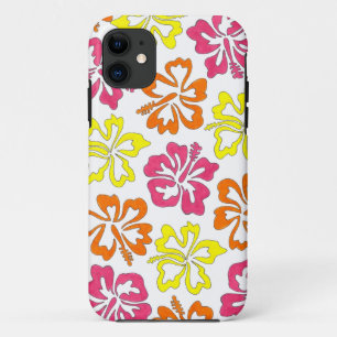 Tropisch Hawaïaans Hibiscus Bloem Roze Geel iPhone 11 Hoesje