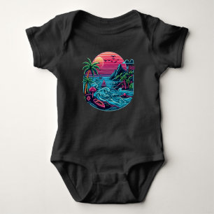 Tropisch/Hawaïaans neonstrand Romper