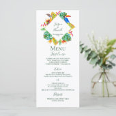 Tropisch Hawaïaans Paradijs Bloemenbruiloft Menu (Staand voorkant)