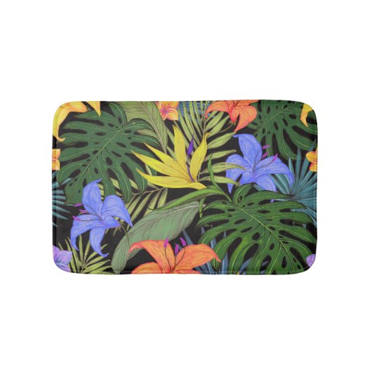 Tropisch Hawaii Aloha Flower Graphic Badmat (Voorkant)