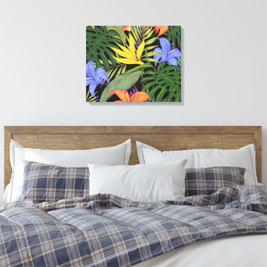 Tropisch Hawaii Aloha Flower Graphic Canvas Afdruk (Insitu (Slaapkamer))