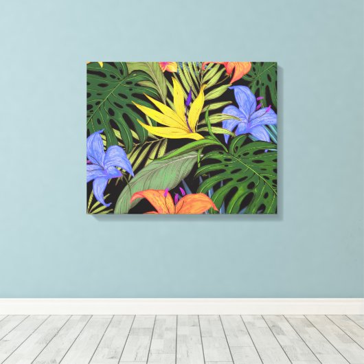 Tropisch Hawaii Aloha Flower Graphic Canvas Afdruk (Insitu (Houten vloer))