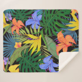 Tropisch Hawaii Aloha Flower Graphic Sherpa Deken (Voorkant (horizontaal))