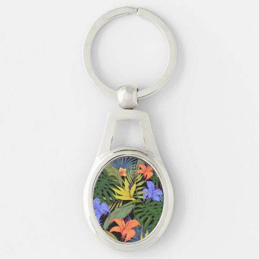 Tropisch Hawaii Aloha Flower Graphic Sleutelhanger (Voorkant)