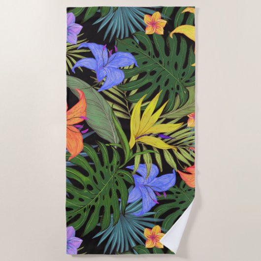 Tropisch Hawaii Aloha Flower Graphic Strandlaken (Voorkant)