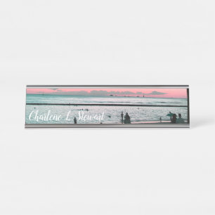 Tropisch Hawaii Beach Desk Name Bord Bureau Naambordje