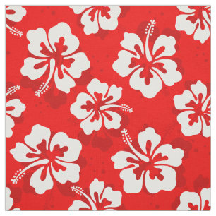 Tropisch Hawaiiaans Hibiscus bloemmotief Stof