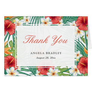 Tropisch Hawaiian Hibiscus Floral Dank je wel