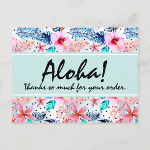 Tropisch Hawaiian Hibiscus & Palm Leaf Dank je Briefkaart