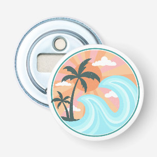 Tropisch Hawaiian Island Palm Trees Good Vibes Button Flesopener