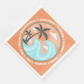 Tropisch Hawaiian Island Palm Trees Good Vibes Servet (Hoek)