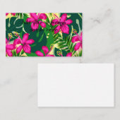 Tropisch Hawaiian Style Floral Patroon Visitekaartje (Voorkant / Achterkant)