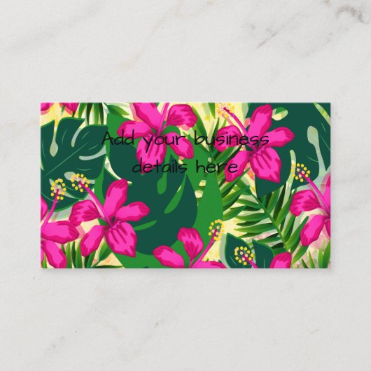 Tropisch Hawaiian Style Floral Patroon Visitekaartje (Voorkant)