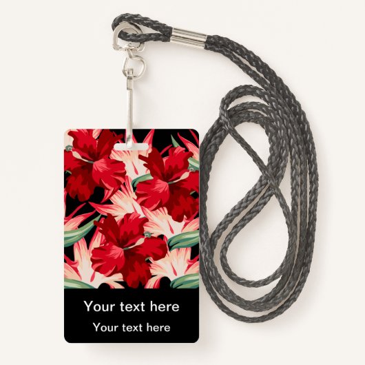 Tropisch Hawaiian Thema Event and ID Badge Design (Voorkant met draagriem)