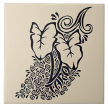 Tropisch Hawaiian Tribal Taro Plant keramische teg