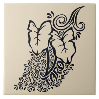 Tropisch Hawaiian Tribal Taro Plant keramische teg Tegeltje