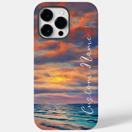 Tropisch heldere Ocean Sunset Beach Case-Mate iPhone Case (Achterkant)