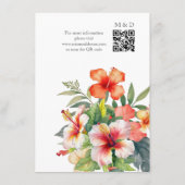 Tropisch Hibiscus Bruiloft Informatiekaartje (Achterkant)