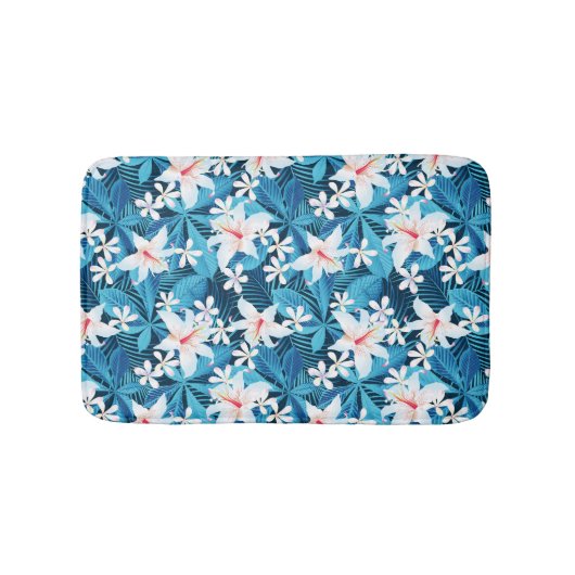 Tropisch Hibiscus Floral Pattern 2 Badmat (Voorkant)