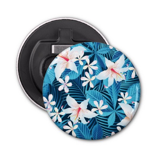 Tropisch Hibiscus Floral Pattern 2 Button Flesopener (Voorkant)