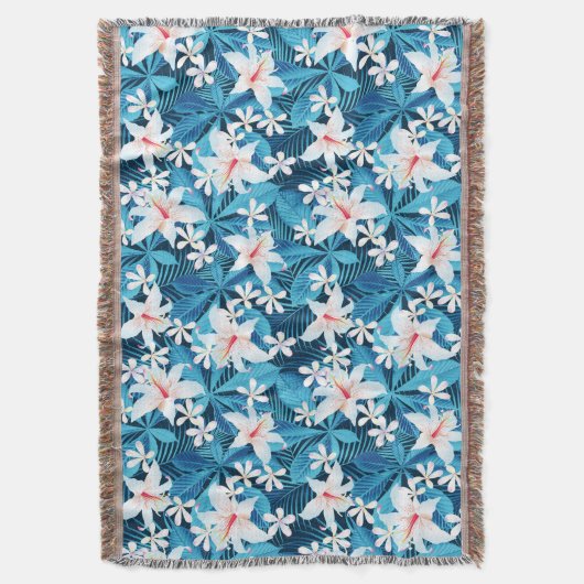 Tropisch Hibiscus Floral Pattern 2 Deken (Voorkant Verticaal)