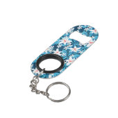 Tropisch Hibiscus Floral Pattern 2 Sleutelhanger Flessenopener (Achterkant Gekanteld)