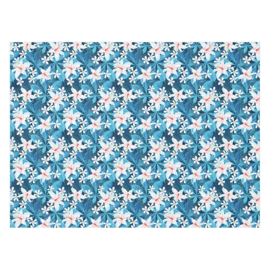 Tropisch Hibiscus Floral Pattern 2 Tafelkleed (Voorkant (Horizontaal))