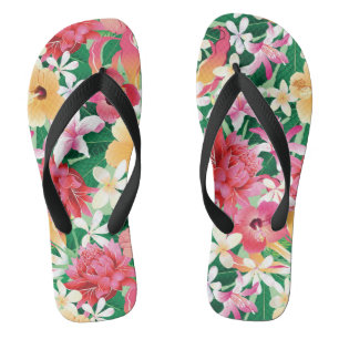 Tropisch Hibiscus Floral Pattern 2 Teenslippers