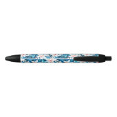 Tropisch Hibiscus Floral Pattern 2 Zwarte Inkt Pen (Achterkant)