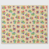 Tropisch Hibiscus Floral Pattern Cadeaupapier (Vlak)