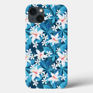 Tropisch Hibiscus Floral Pattern iPhone 13 Hoesje
