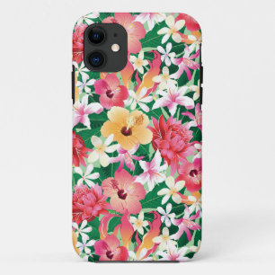 Tropisch Hibiscus Floral Pattern iPhone 11 Hoesje