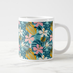 Tropisch Hibiscus Floral Pattern Extra Grote Beker
