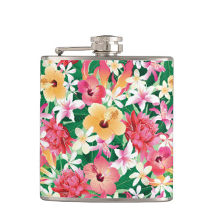 Tropisch Hibiscus Floral Pattern Heupfles