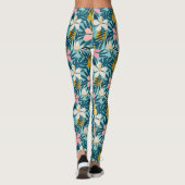 Tropisch Hibiscus Floral Pattern Leggings (Achterkant)