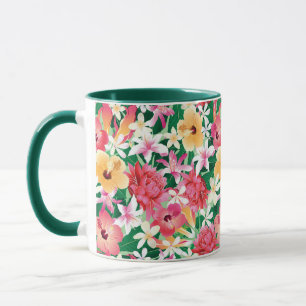 Tropisch Hibiscus Floral Pattern Mok