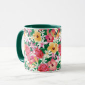 Tropisch Hibiscus Floral Pattern Mok (Voorkant links)