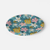 Tropisch Hibiscus Floral Pattern Papieren Bordje (Gekanteld)