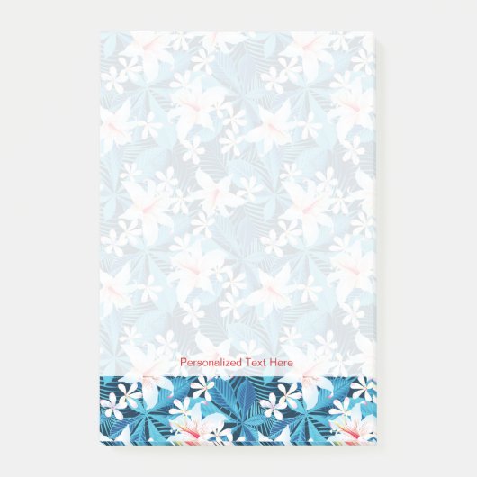 Tropisch Hibiscus Floral Pattern Post-it® Notes (Voorkant)