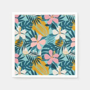 Tropisch Hibiscus Floral Pattern Servet