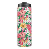 Tropisch Hibiscus Floral Pattern Thermosbeker (Voorkant)