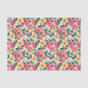 Tropisch Hibiscus Floral Pattern Tissuepapier