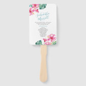 Tropisch Hibiscus Flower Wedding Programme Fan Handwaaier (Voorkant)