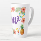 Tropisch Hibiscus Frame Aloha Sfeer Latte Mok (Rechterhoek)