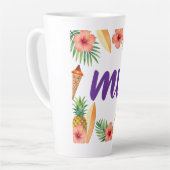 Tropisch Hibiscus Frame Aloha Sfeer Latte Mok (Linkerhoek)