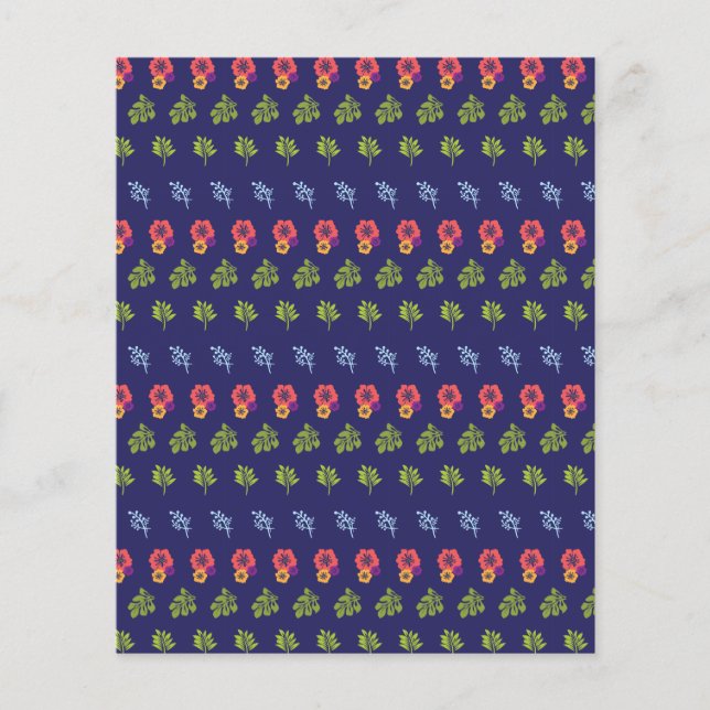 Tropisch Hibiscus Green Pattern Scrapbooking Paper (Voorkant)