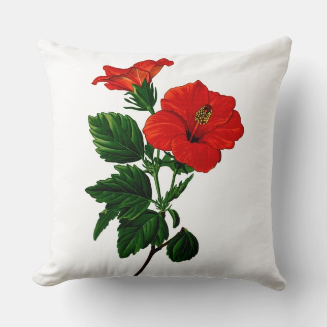 Tropisch Hibiscus Home Decor Pillow Kussen (Voorkant)